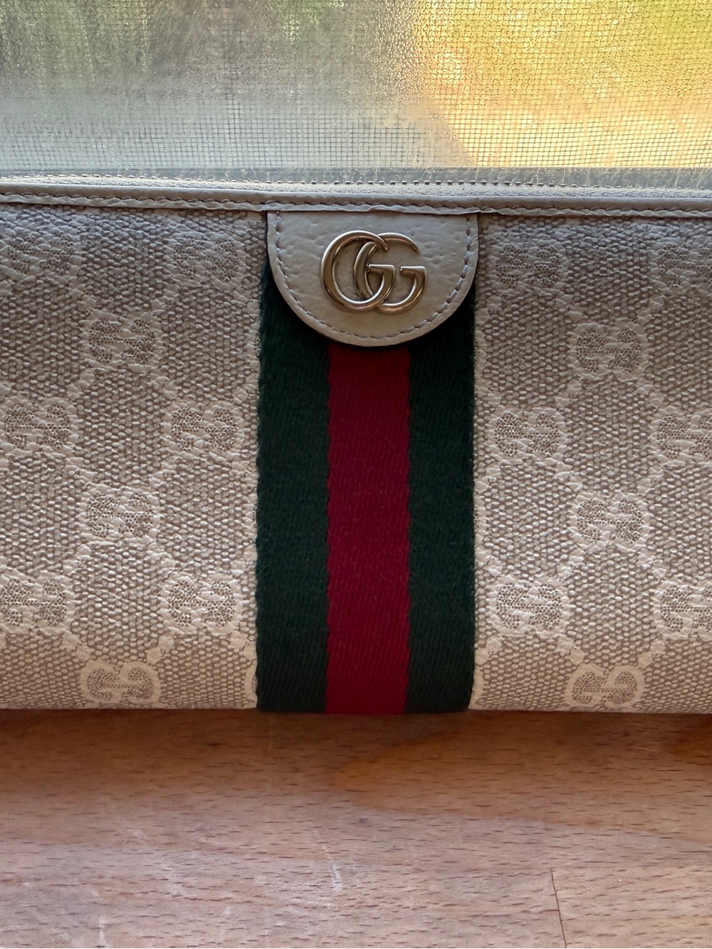 Authentic Gucci Ophidia GG Supreme Zip Around Wallet White Canvas W/COA - Picture 2 of 9